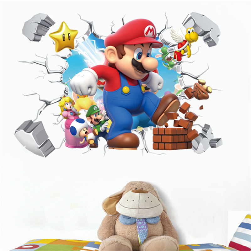 Baby Nursery Games - 3D Karikatür Anime Oyun Karakterleri Duvar