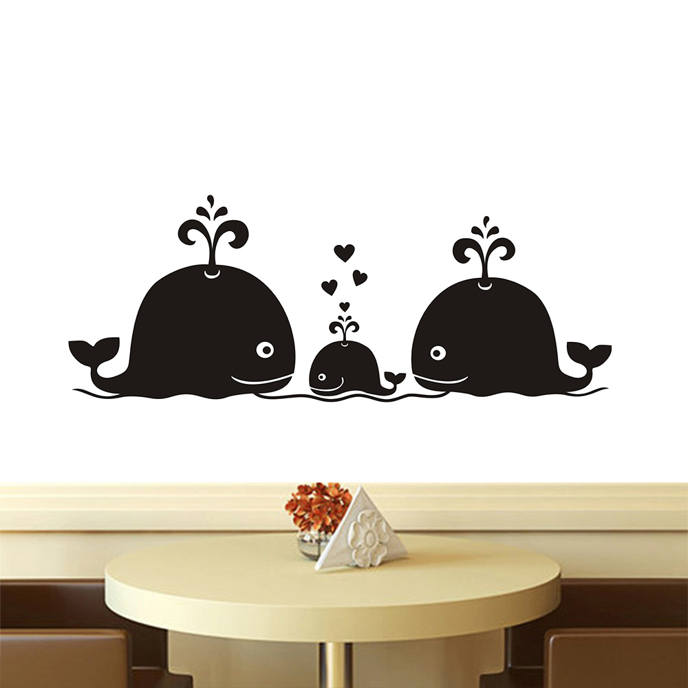 Baby Nursery Vintage Decor - Yeni Sevimli Balina Kalpleri Aile Duvar