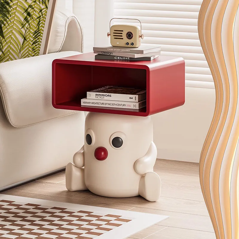 Baby Nursery Table - Süt Beyazı Bebek Komodini Kırmızı Burunlu