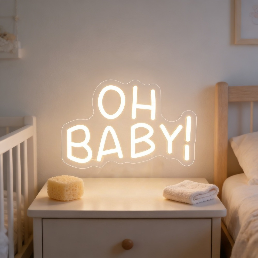 Baby Nursery Wall Lights - OH BABY Neon Tabela Duvar Dekoru