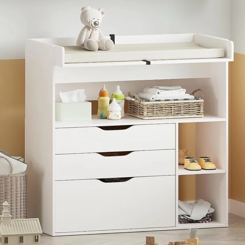 Baby Nursery Table - Modern minimalist beyaz MDF bebek alt