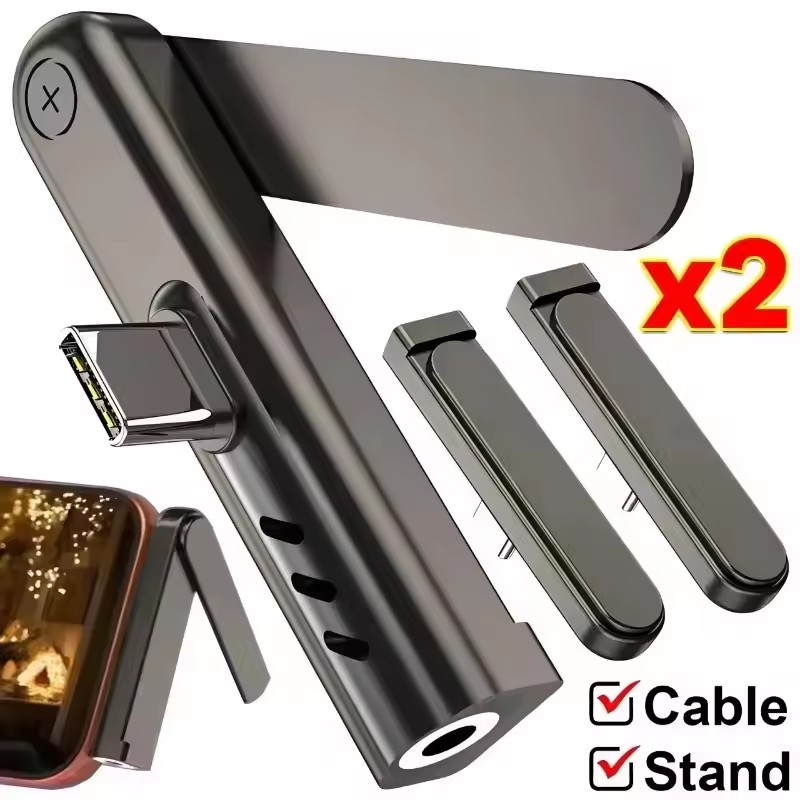Mobile Hanger Arm - 2/1 adet taşınabilir USB C 3.5mm
