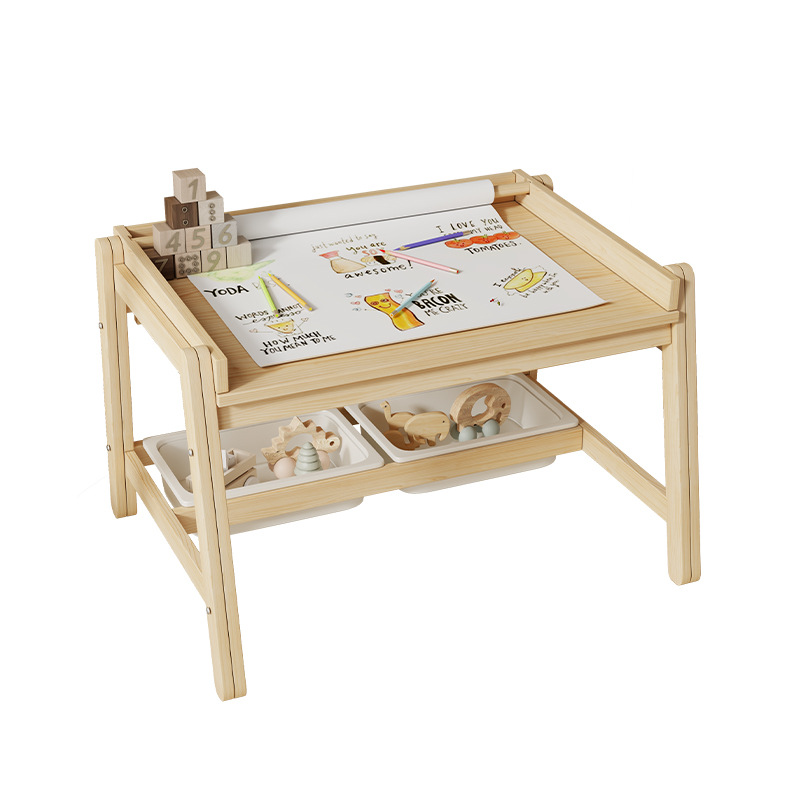 Baby Nursery Table - Masif ahşap masa ve sandalyeler, dikdörtgen