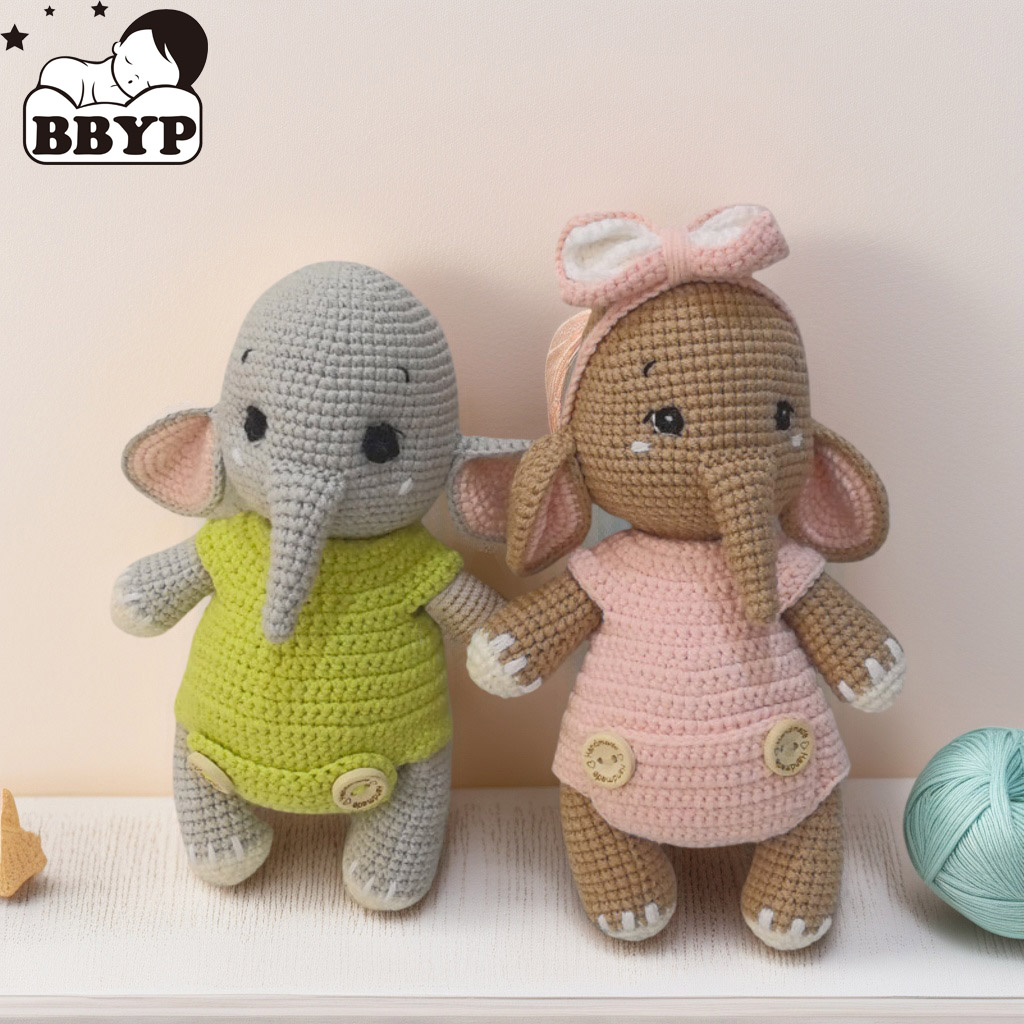 Baby Nursery Games - El Yapımı Tığ Işi Fil Çift