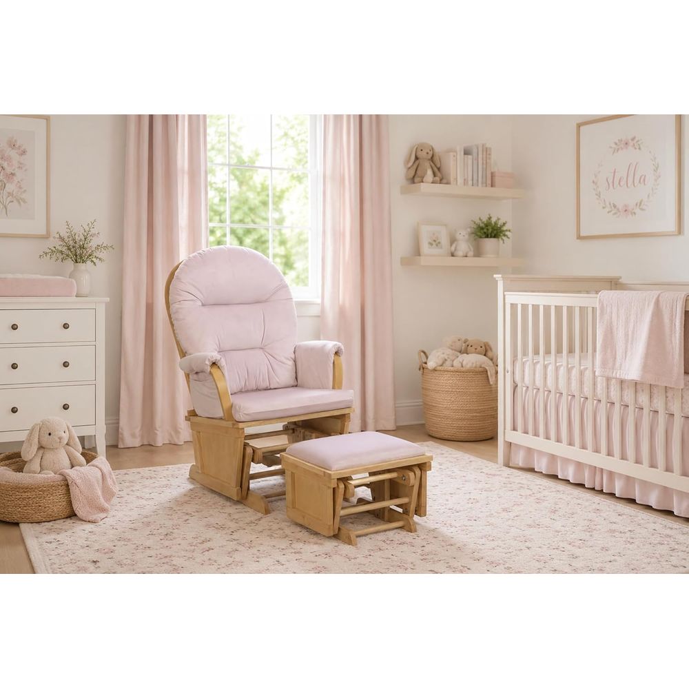 Baby Nursery Nurse - Madison Bebek Salıncağı, Puf ile, Ahşap