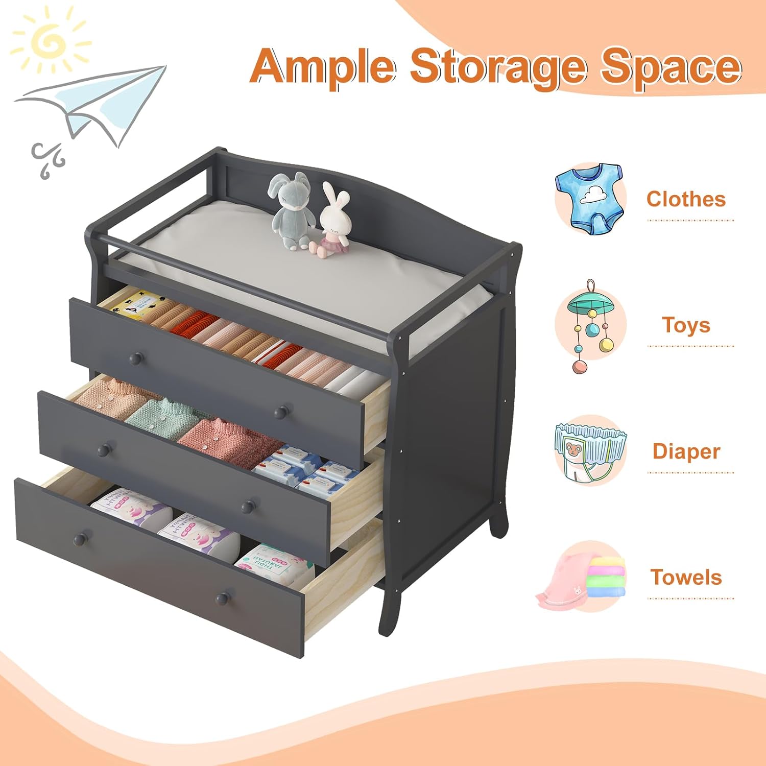 3 Çekmeceli Bebek Alt Değiştir - Baby Nursery Table incelemesi ve fiyatı