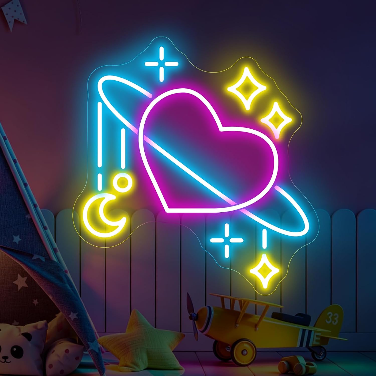 Uzay Gezegeni Neon Işığı LED N - Baby Nursery Wall Lights incelemesi ve fiyatı