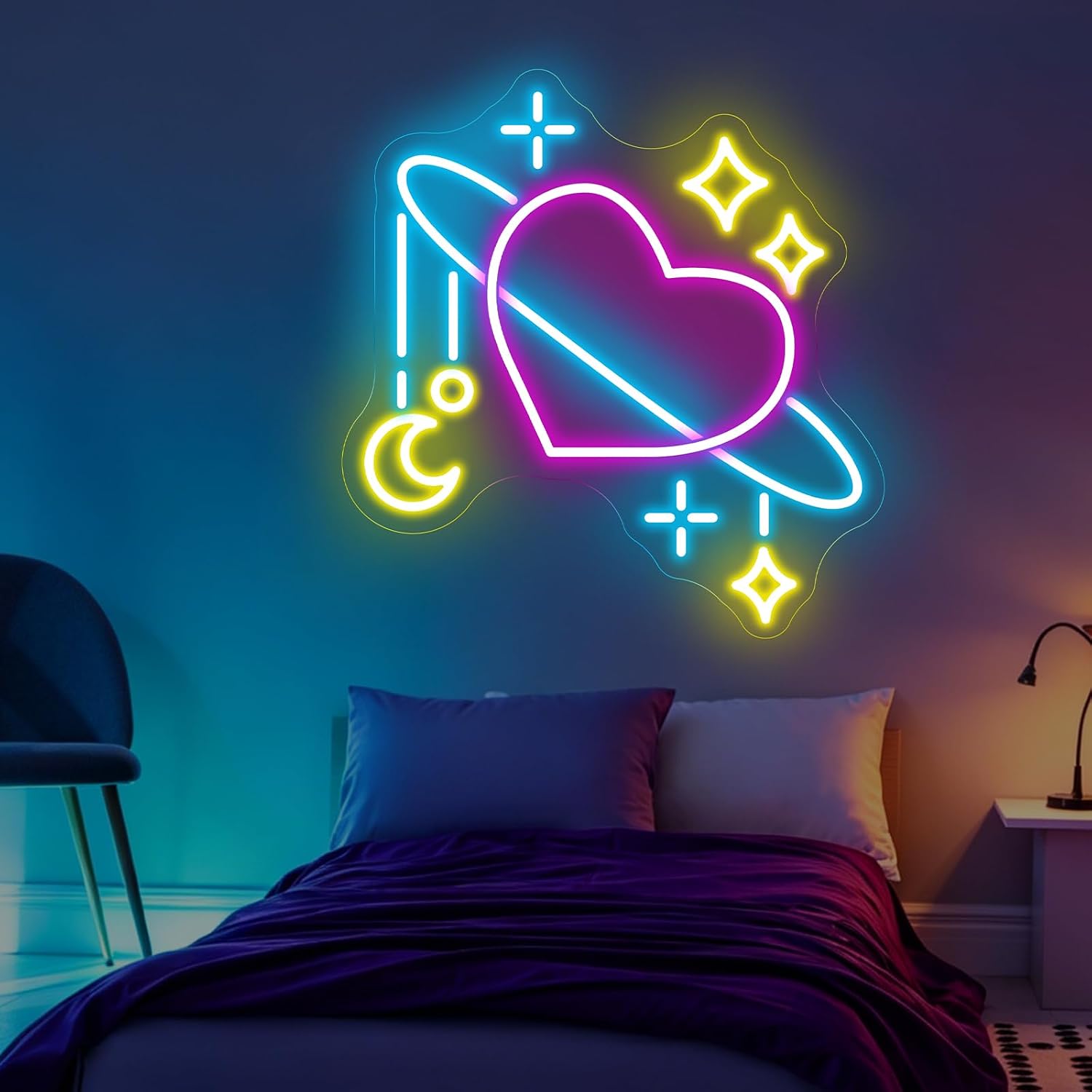Uzay Gezegeni Neon Işığı LED N - Baby Nursery Wall Lights incelemesi ve fiyatı