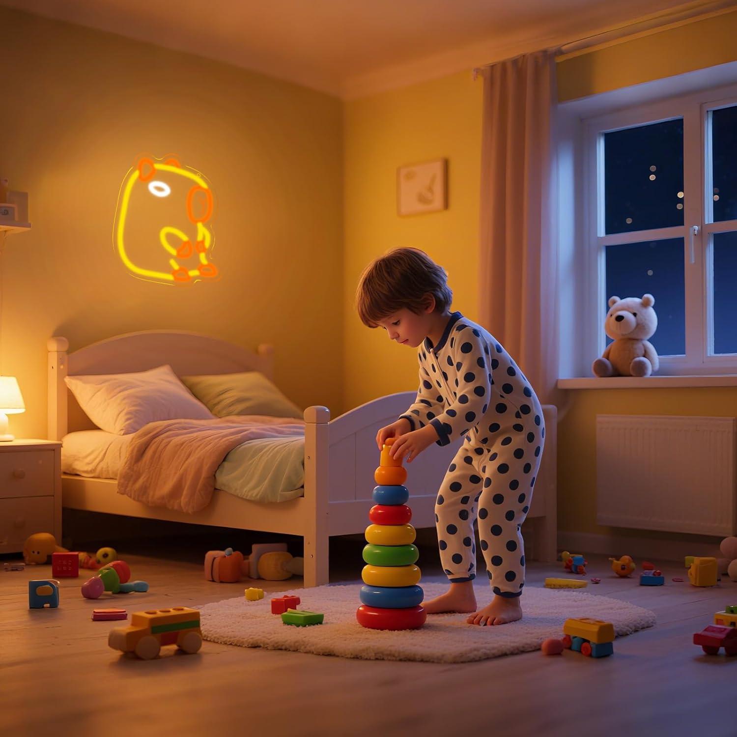 Capybara Neon Burcu Kısılabili - Baby Nursery Wall Lights incelemesi ve fiyatı