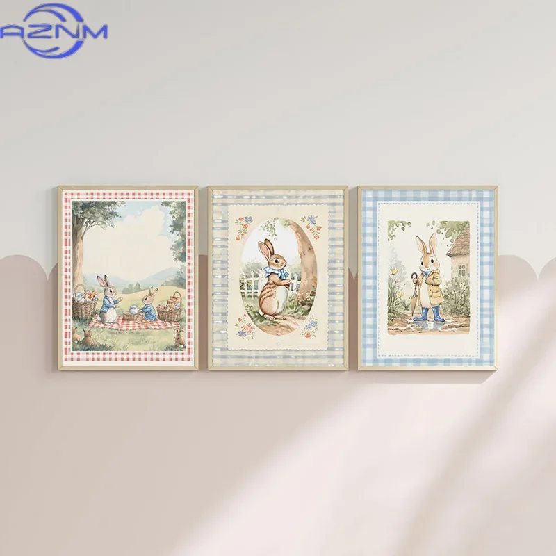 AZNM Vintage Boho Mavi Ekose T - Baby Nursery Vintage Decor incelemesi ve fiyatı