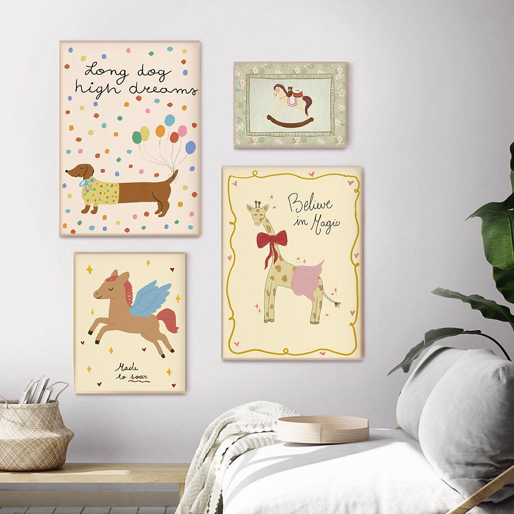 Vintage Sallanan At Zürafa Fil - Baby Nursery Vintage Decor incelemesi ve fiyatı
