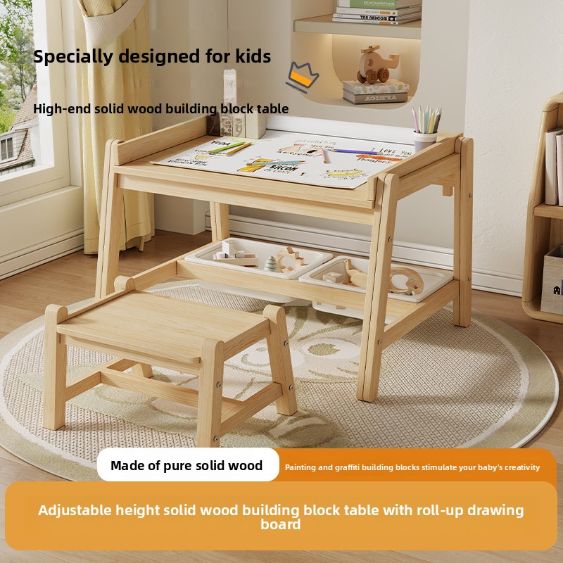 Masif ahşap masa ve sandalyele - Baby Nursery Table incelemesi ve fiyatı