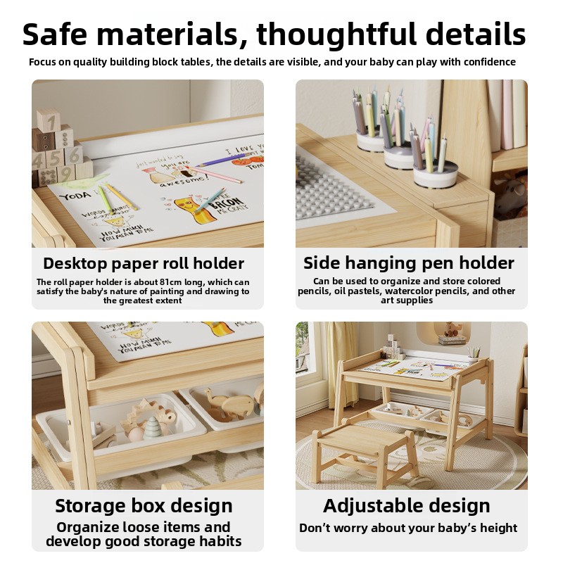 Masif ahşap masa ve sandalyele - Baby Nursery Table incelemesi ve fiyatı