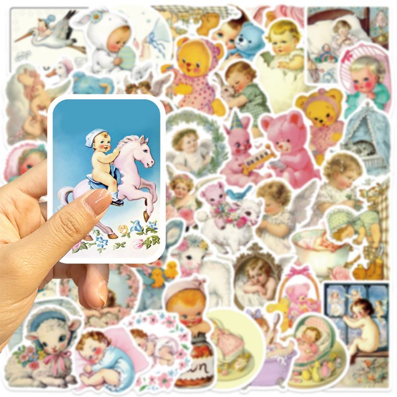 50 adet Vintage Bebek Çıkartma - Baby Nursery Vintage Decor incelemesi ve fiyatı