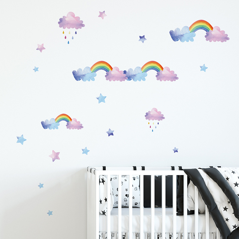 Karikatür Bulut Gökkuşağı Duva - Baby Nursery Wardrobe incelemesi ve fiyatı