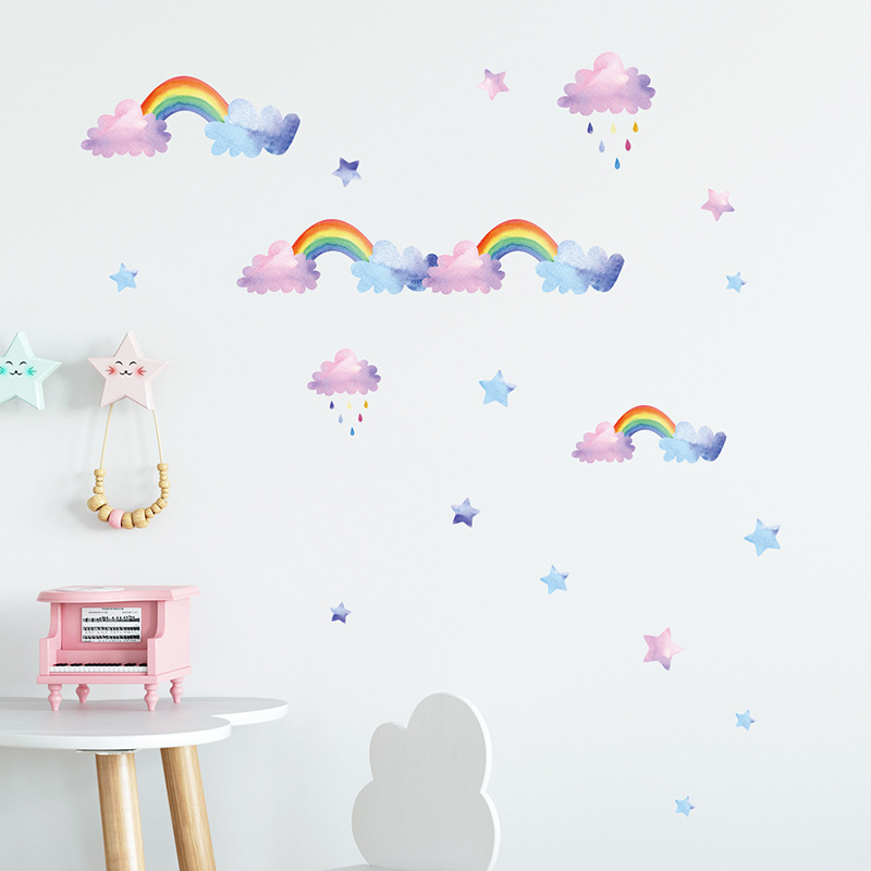 Karikatür Bulut Gökkuşağı Duva - Baby Nursery Wardrobe incelemesi ve fiyatı